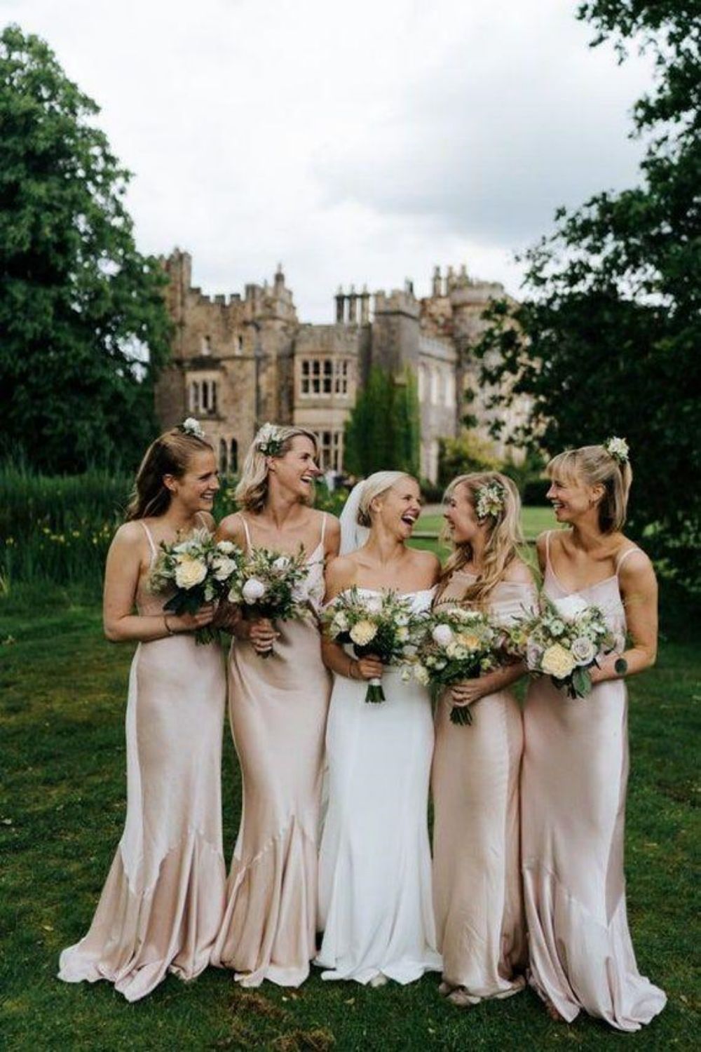 Classic Sheath Spaghetti Straps Champagne Long Bridesmaid Dress - VelvetHem