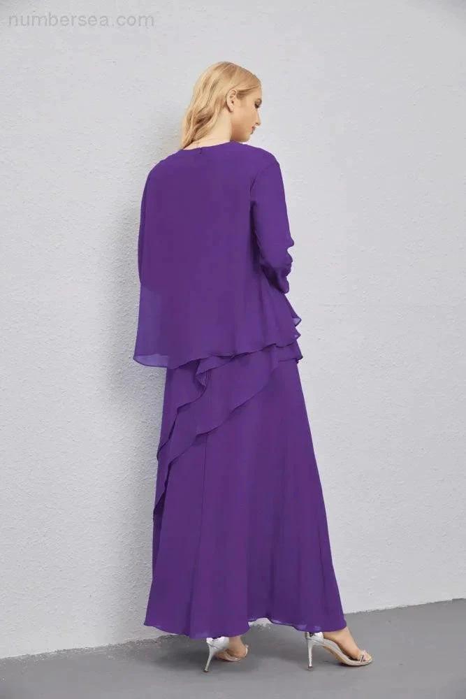 Mother of Bride Dresses with Open Front Lightweight Cardigan Formal Prom Gown 28081 (ZD16990)