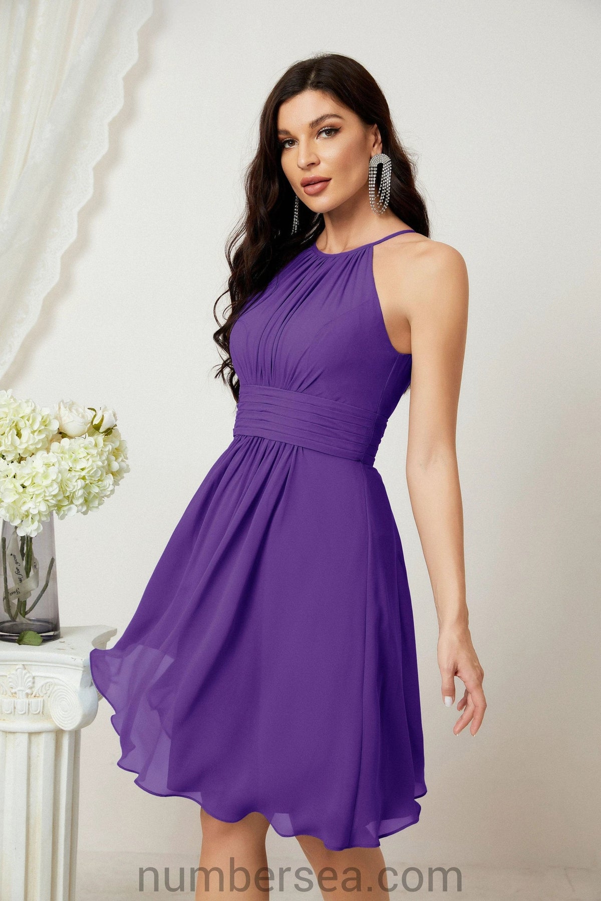 Halter Homecoming Dresses Formal Evening Party Cocktail Dress 28011 Clearance sale (ZD16954)