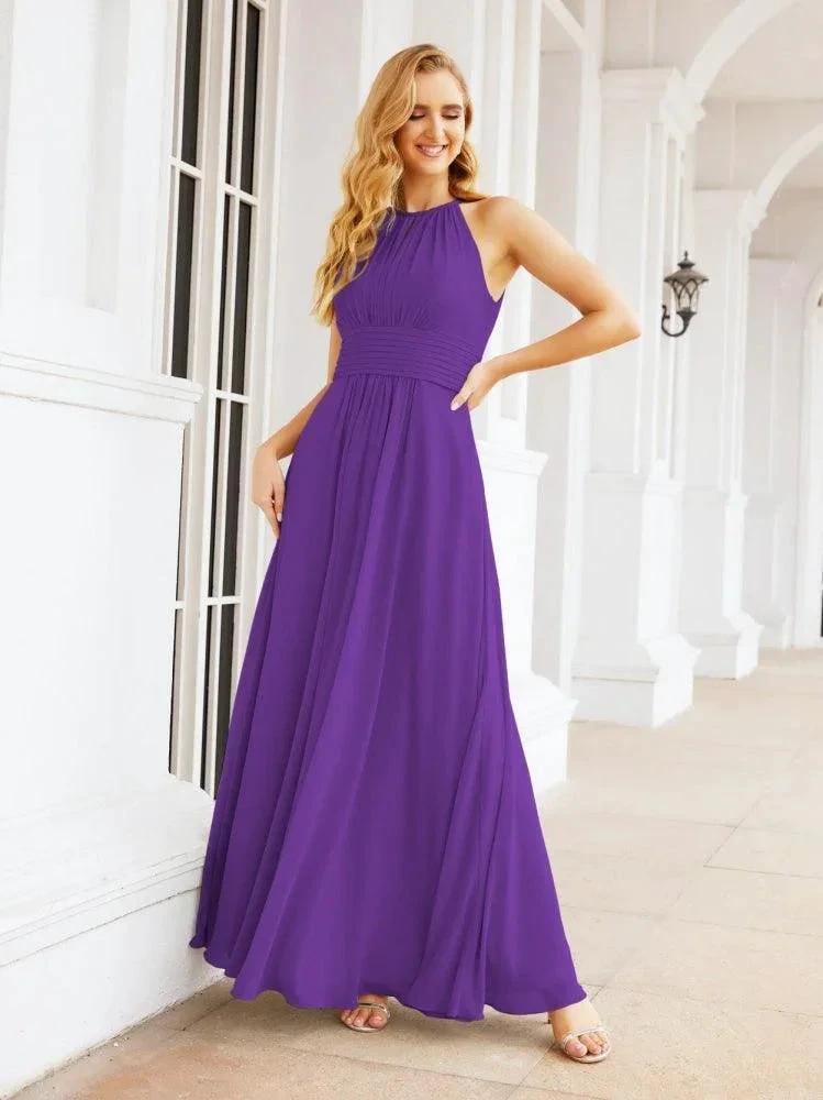 Numbersea Keyhole Bridesmaid Dresses Sleeveless Formal Evening Party Prom Gowns 28043 by numbersea