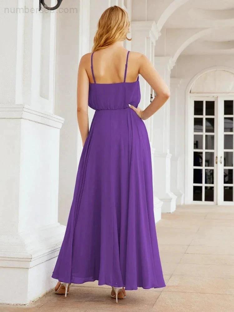 ZapDress Halter Long Bridesmaid Dresses Formal A line Juniors Dress 28029 (ZD17029)
