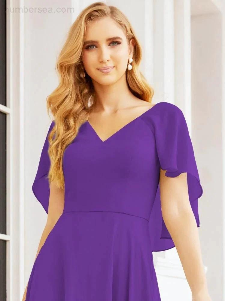 ZapDress Bridesmaid Dresses for Wedding Formal Evening Party Prom Gown with Cape 28050 (ZD17057)
