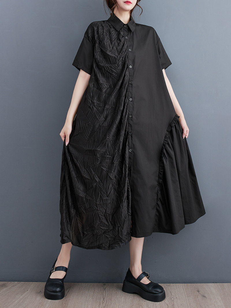 Giving Love Ruffled A-Line Shirt Dress