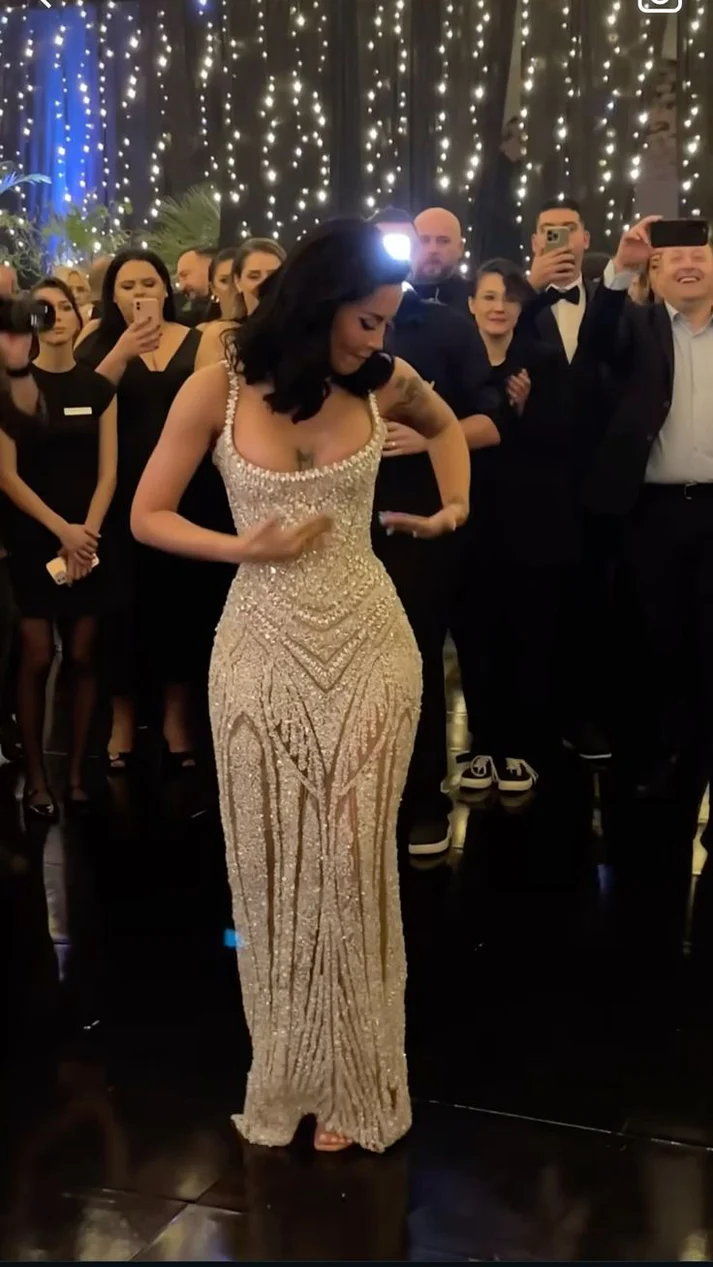 Sexy Mermaid Straps Champagne Sequin Long Prom Dresses Inspiration Prom Dress Senior Graduation Dress - VelvetHem