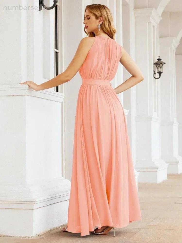 ZapDress Halter Bridesmaid Dress Empire Waist Formal Evening Prom Gown for Mother of The Bride 28030 (ZD17026)