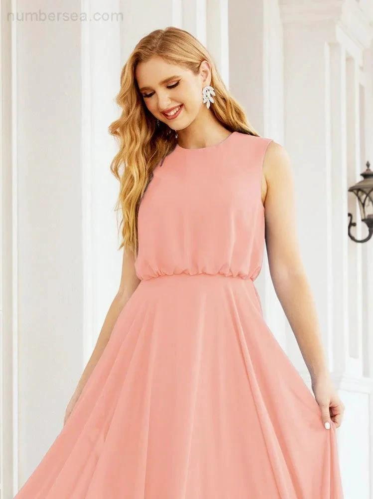 ZapDress Sleeveless Long Bridesmaid Dress A line Formal Evening Prom Gown 28025 (ZD17053)