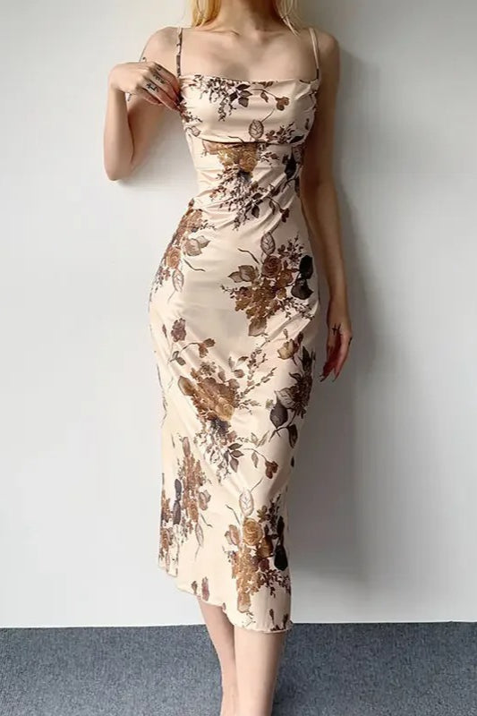 Elegant Floral Print Maxi Dress - VelvetHem