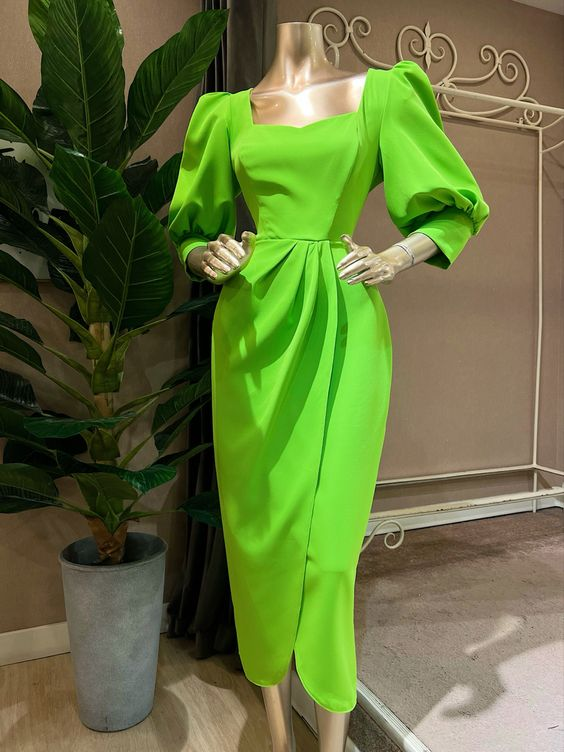 Vintage Green Sheath Party Dress,Green Party Gown - VelvetHem