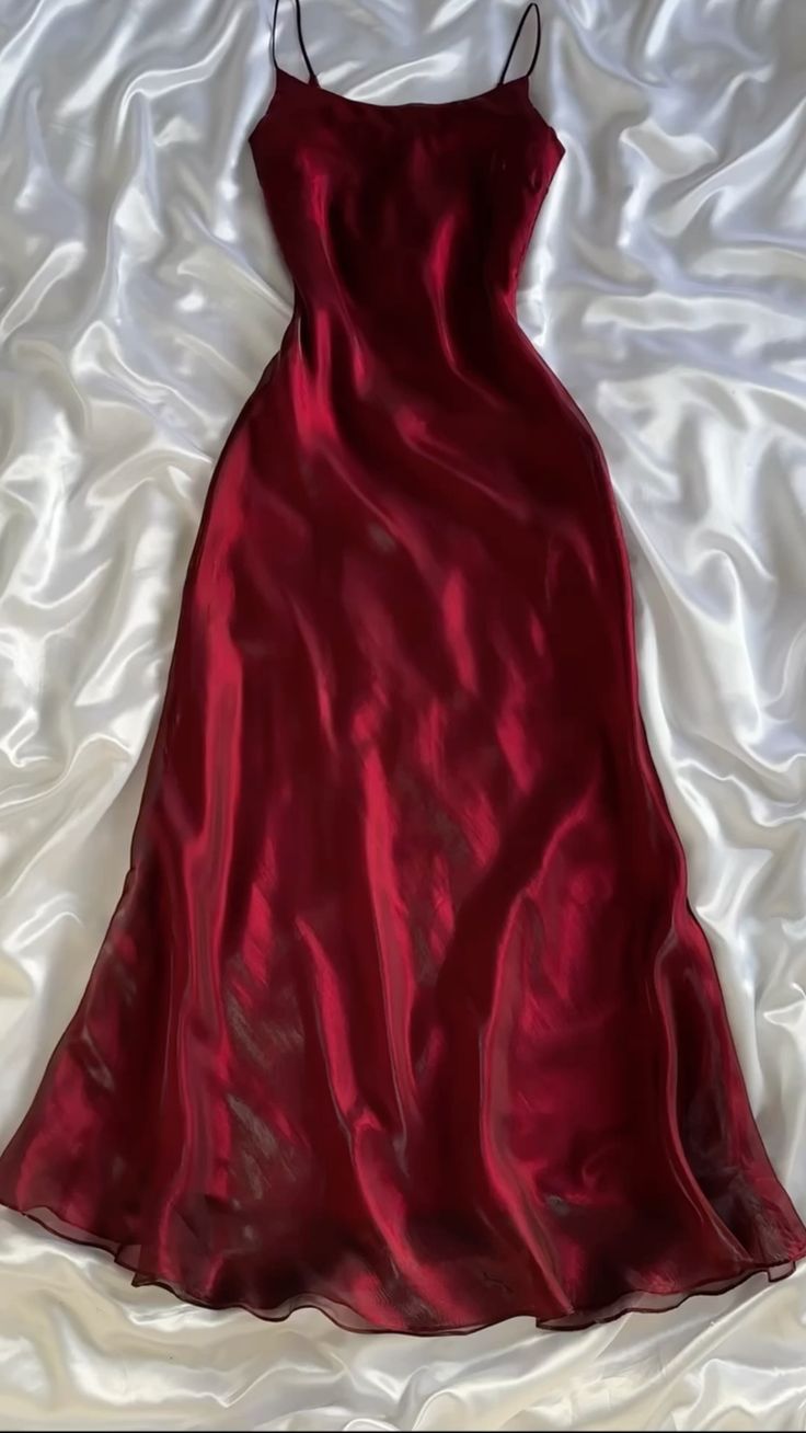 Spaghetti Straps Burgundy Prom Dress fg6351 - VelvetHem