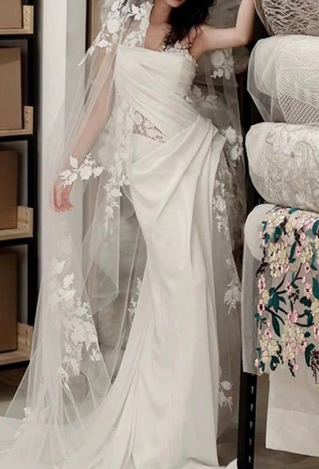 A Line White Birthday Party Dress Lace Wedding Dress fg7279 - View 3 | VelvetHem