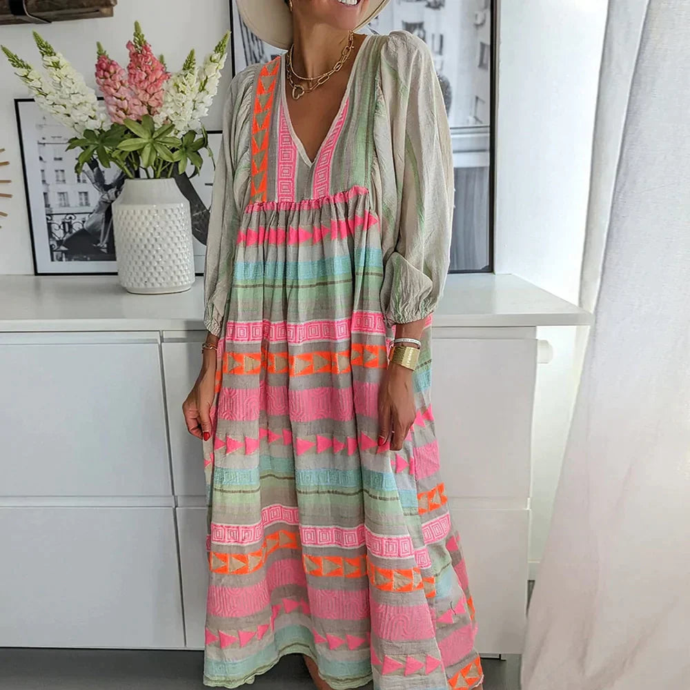 Gaia Colorful Summer Dress for Women Modern Chic Style