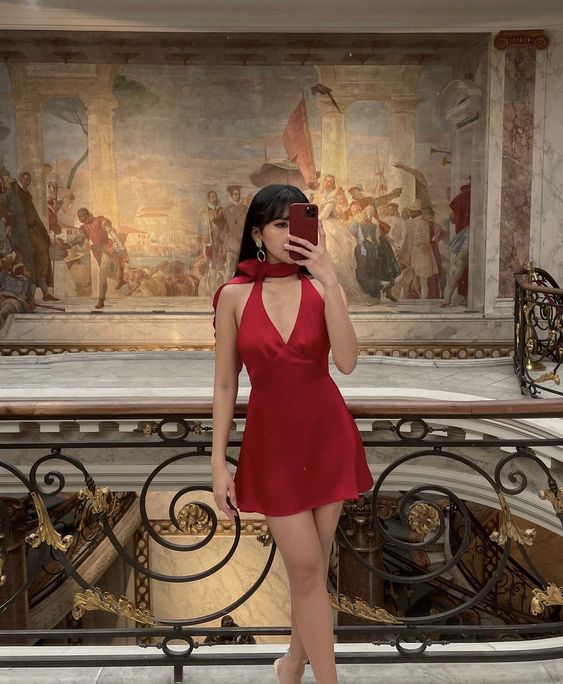 A line Red Birthday Outfits Short Prom Gown Homecoming Dress fg6135 - VelvetHem