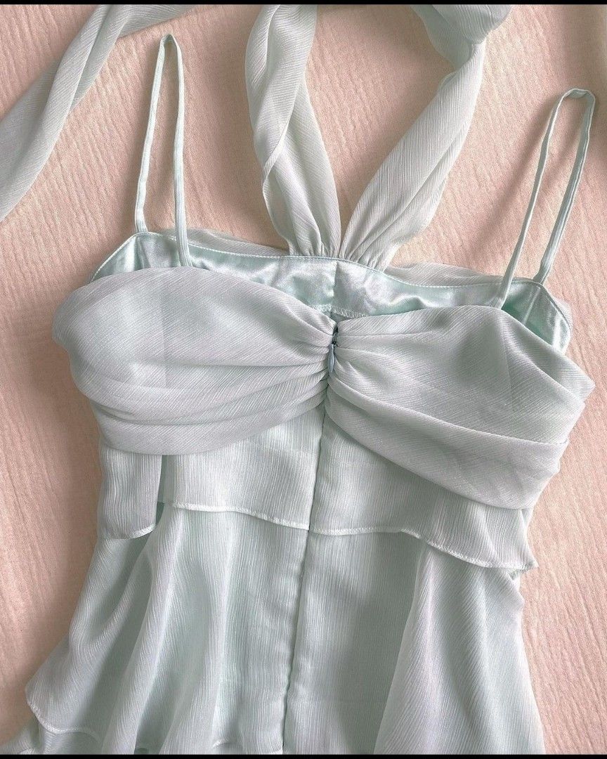 Tiered Ruched Chiffon Vintage Dress Short Homecoming Dress,Sexy Party Dress - View 2 | VelvetHem