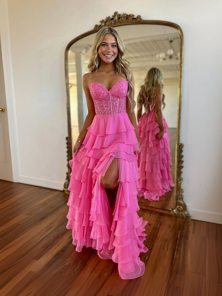 A-Line Sweetheart Neck Lace Chiffon Long Prom Dress, Lace Long Formal Dress - VelvetHem