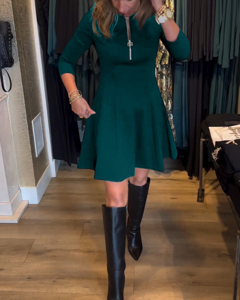 Paty Effortless Zip Dress Elevated Occasion Wear