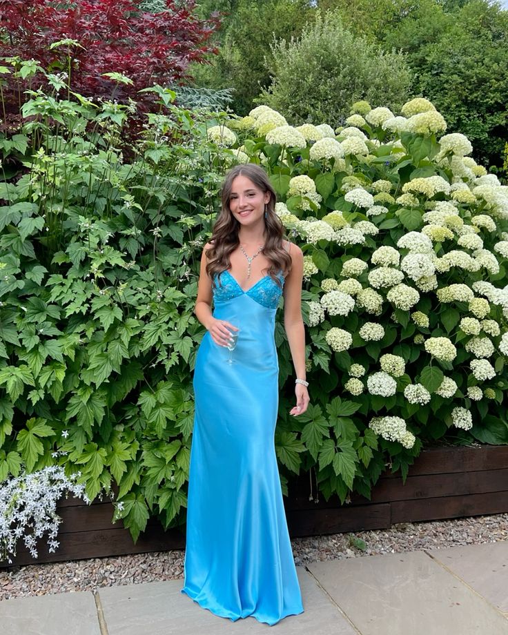 Long Evening Prom Dresses, Custom Blue Prom Dress fg6364 - VelvetHem