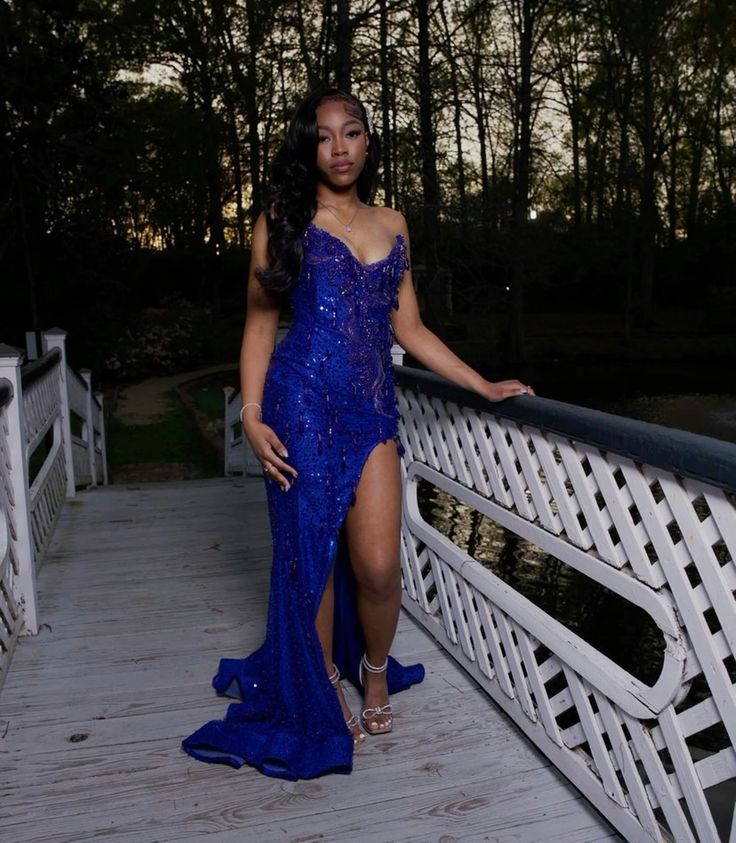 Mermaid Prom Dresses Sparkle Formal Party Sleeveless Sequined Evening Gown With Slit fg6780 - VelvetHem