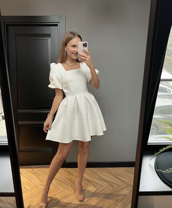 Short White Prom Dresses, Short White Formal Homecoming Dresses fg6419 - VelvetHem