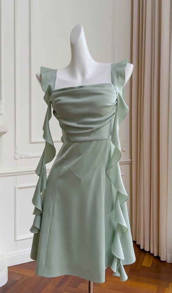 Sage Green Party Dress Short Prom Dress fg6030 - VelvetHem