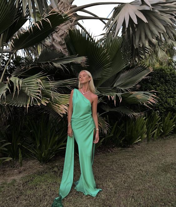 Simple One Shoulder Long Evening Prom Dresses fg6814 - VelvetHem