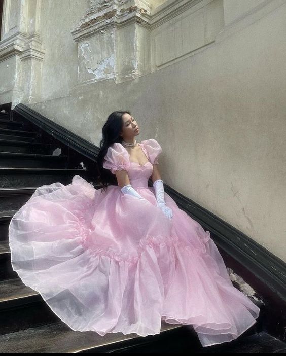 Vintage Pink A-line Prom Dress,Pink Princess Dress - VelvetHem
