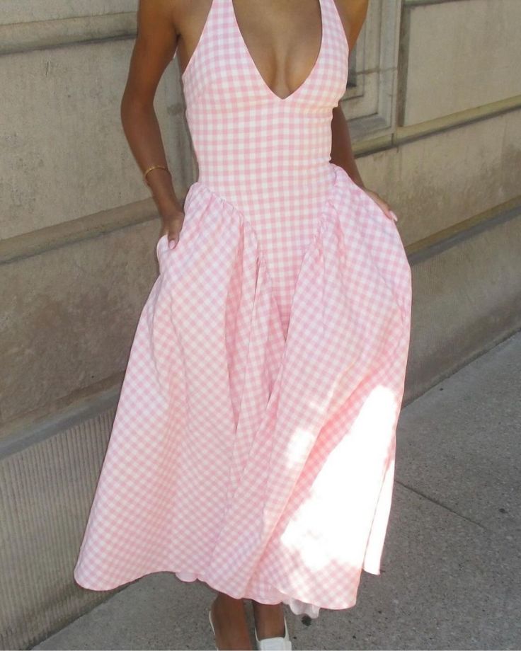 A Line Halter Sleeveless Plaid dress Evening Party Gowns fg7423 - View 4 | VelvetHem