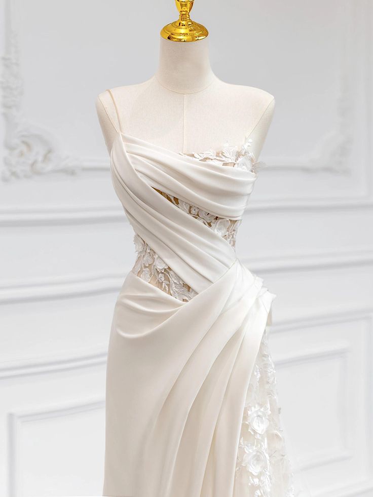 A Line White Birthday Party Dress Lace Wedding Dress fg7279 - View 6 | VelvetHem