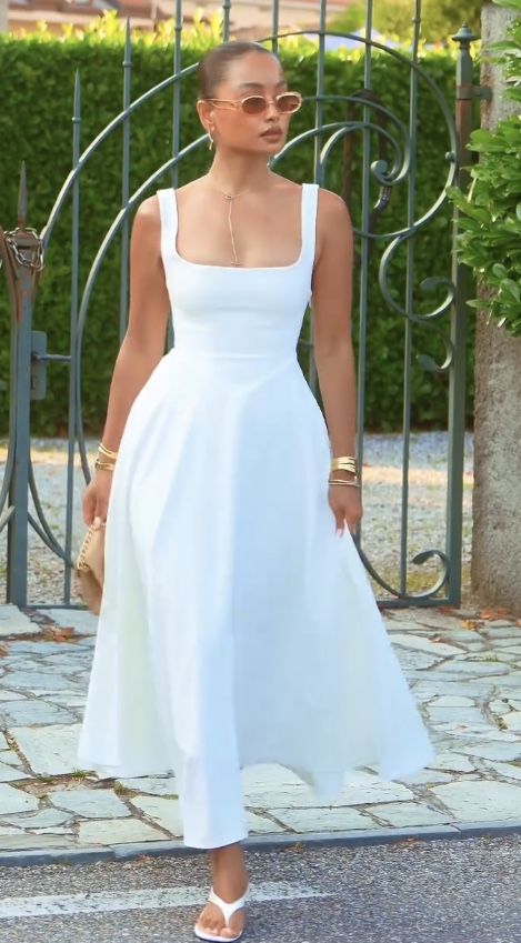 Simple White Satin A-Line Evening Dress Ankle Length Prom Dresses fg7413 - View 4 | VelvetHem