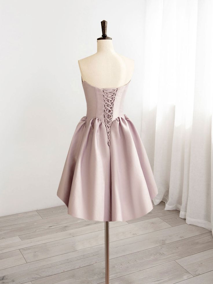 A-Line V Neck Short Prom Dress, Homecoming Dresses fg6372 - View 2 | VelvetHem
