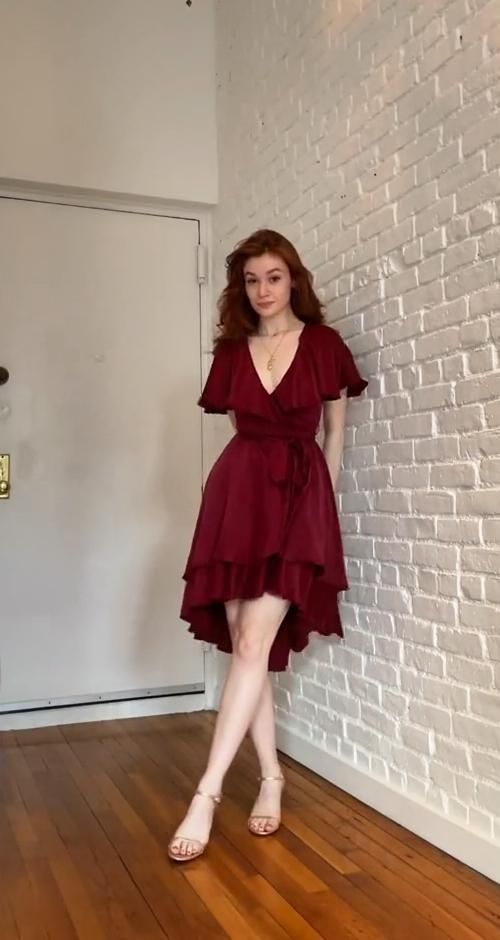A Line V Neck High Low Party Dress Short Prom Gown fg6774 - View 2 | VelvetHem