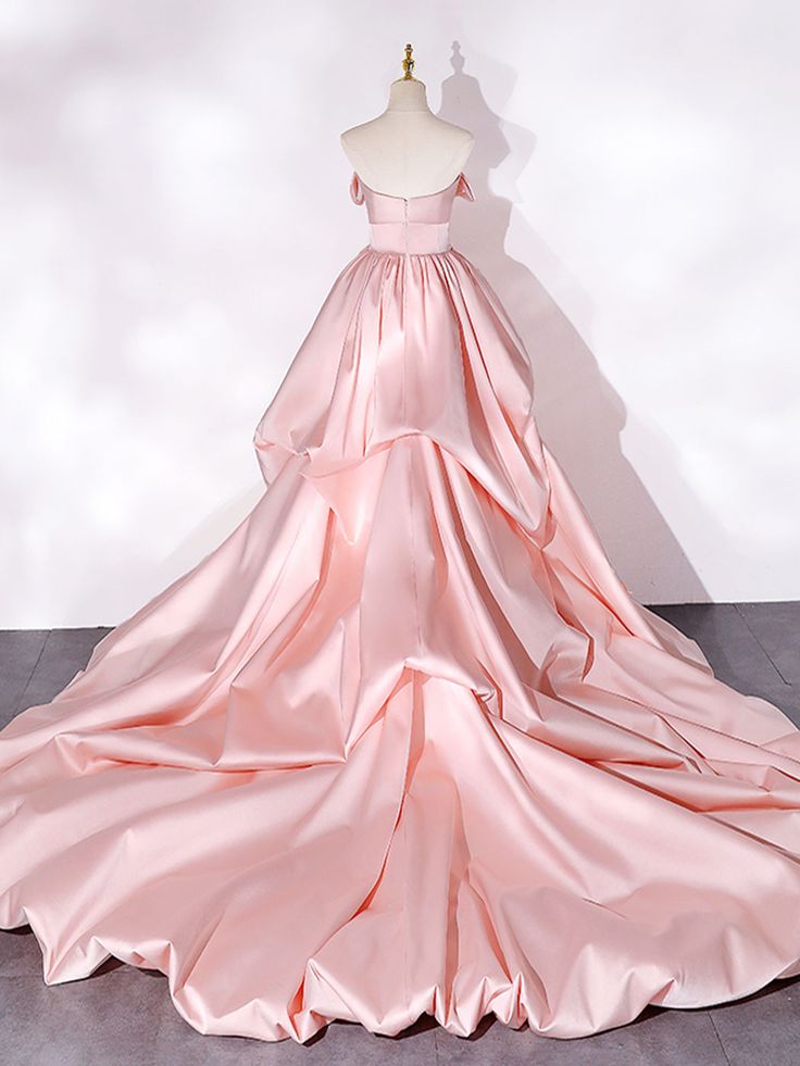 Sweep Train Satin Long Prom Dress, Formal Evening Dresses fg6500 - View 3 | VelvetHem