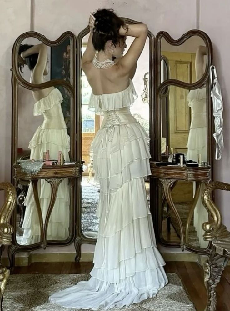 Modest Sheath Strapless Chiffon Sleeveless Ivory Long Prom Dress Evening Dresses fg6798 - View 3 | VelvetHem