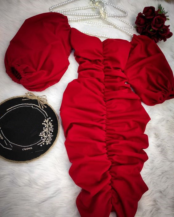 Cute Red Birthday Dress, Short Prom Party Dress fg6058 - View 2 | VelvetHem