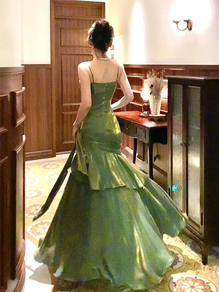 Chic Green Straps Sweetheart Long Formal Dress, Green Prom Dress Evening Dress fg6521 - View 2 | VelvetHem