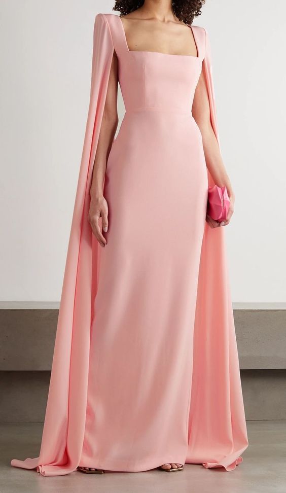 Women's Square Neck Evening Dress Long Sleeve New Fashion Gown fg6064 - VelvetHem