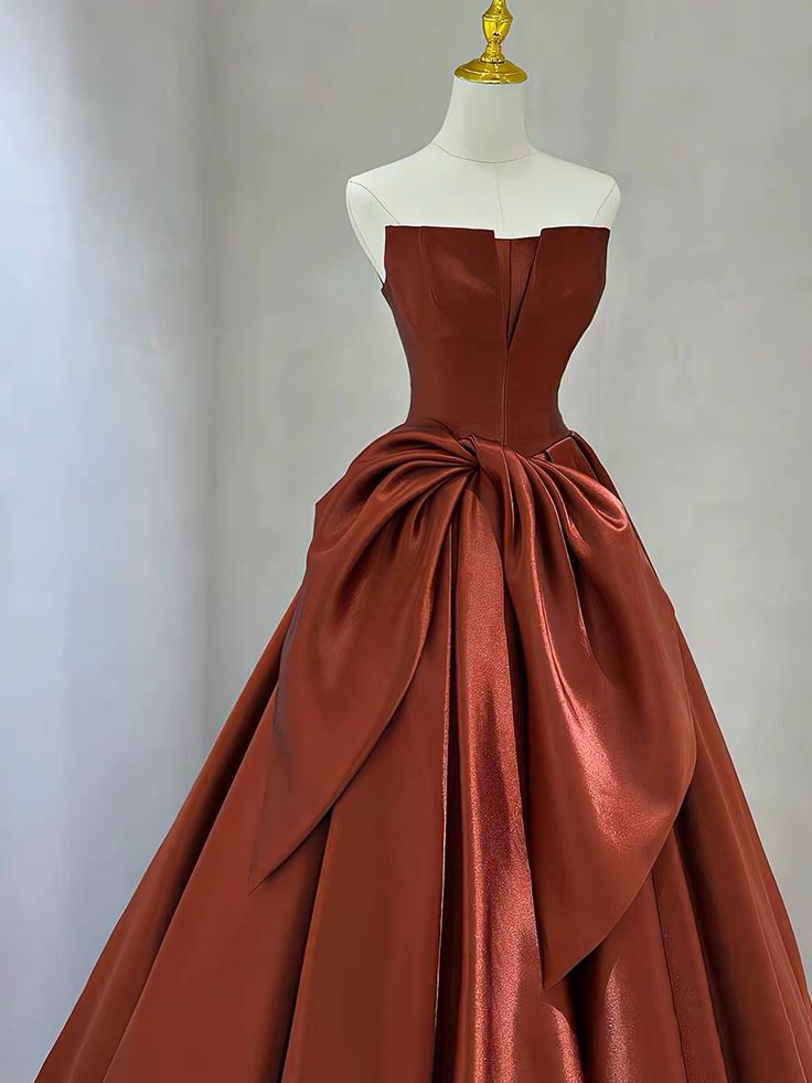 Evening Dress, Chic Party Dress, Strapless Prom Dress,satin Formal Dress,custom Made fg6752 - View 2 | VelvetHem