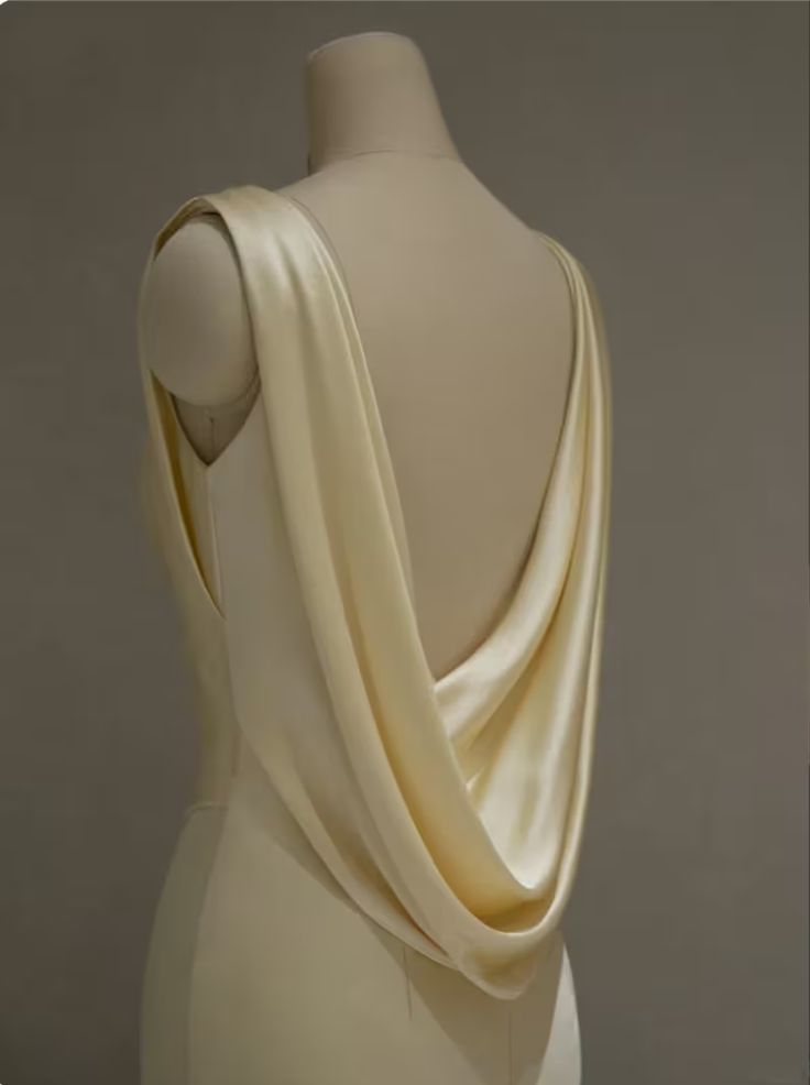 Pastel Yellow Satin Backless Mermaid Long Prom Dress fg6689 - View 2 | VelvetHem