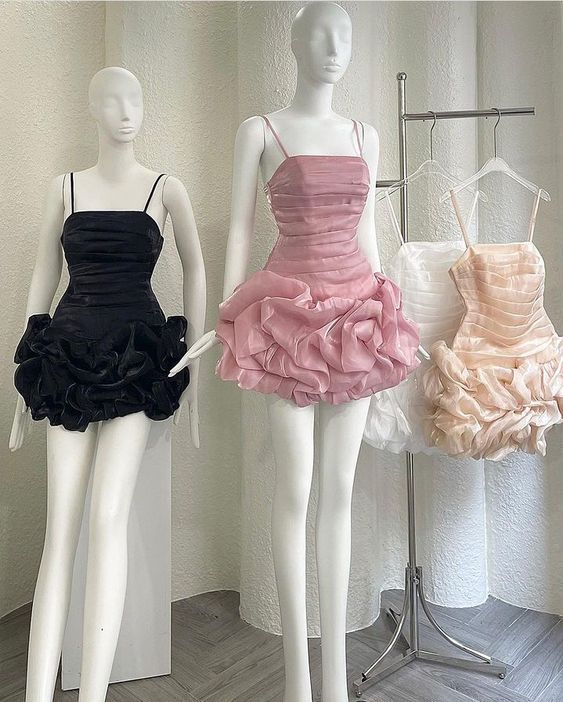 chic sheath pink organza homecoming dress 16th birthday outfits fg6188 - View 2 | VelvetHem