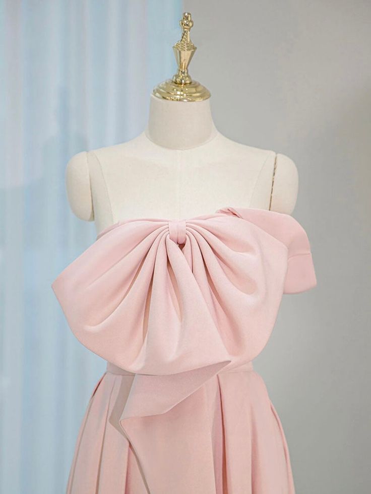 A-Line Satin Pink Long Prom Dress, Pink Long Formal Dress fg6809 - View 2 | VelvetHem