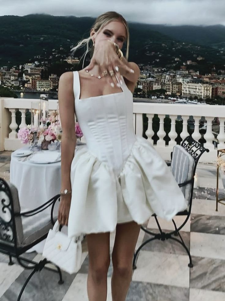 A Line White Short Party Dress Homecoming Dress fg6563 - View 2 | VelvetHem