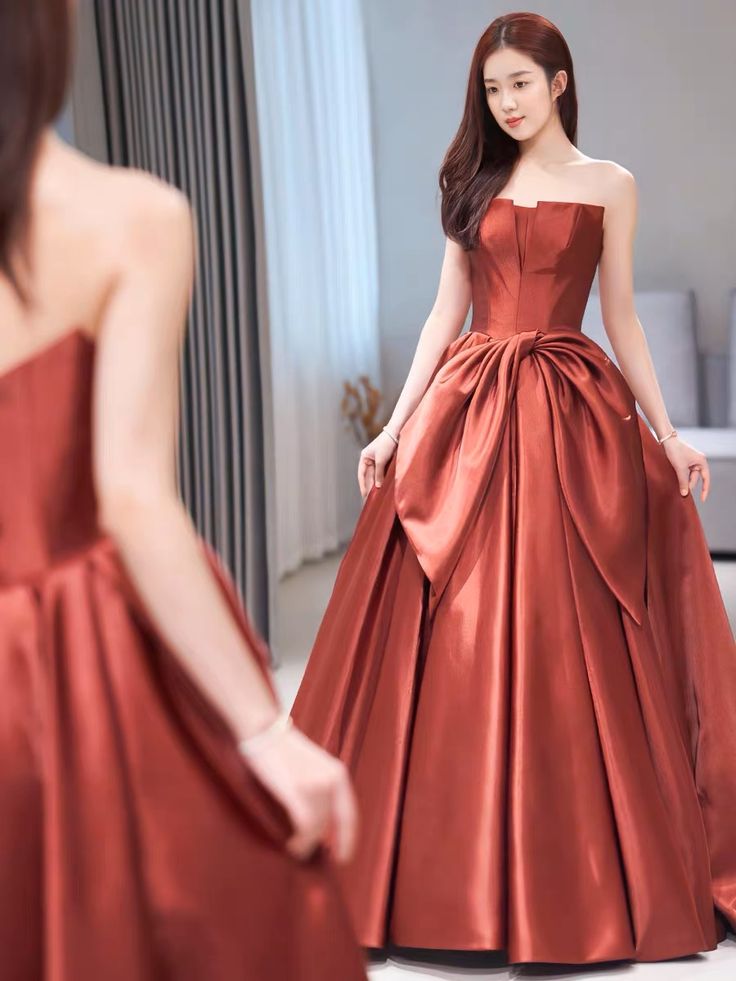 Evening Dress, Chic Party Dress, Strapless Prom Dress,satin Formal Dress,custom Made fg6752 - View 3 | VelvetHem
