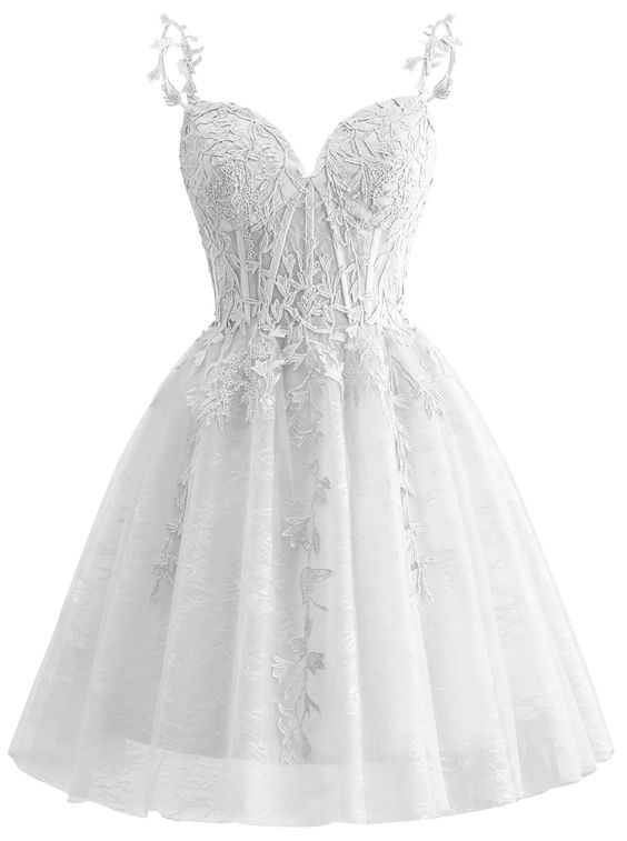 Spaghetti Strap Lace Homecoming Dresses for Teens 2024 Tulle Short Prom Dress Cocktail Gowns fg6049 - VelvetHem