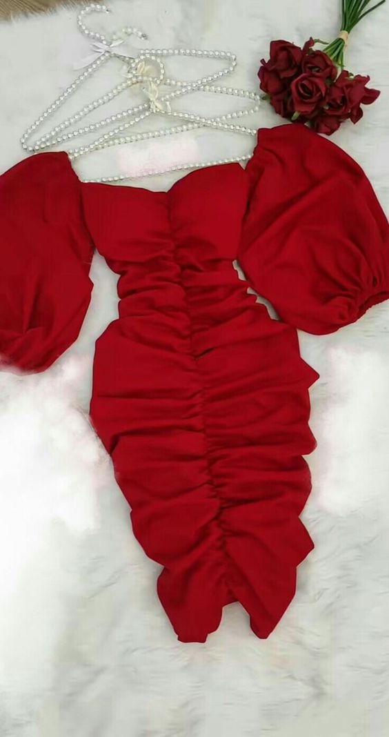 Cute Red Birthday Dress, Short Prom Party Dress fg6058 - VelvetHem