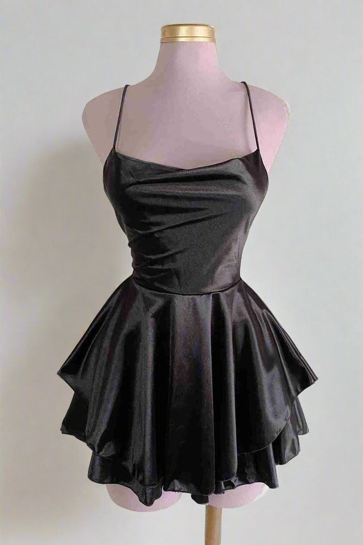 Vintage A line Royal Blue Birthday Outfits Satin Homecoming Dress fg6399 - View 4 | VelvetHem