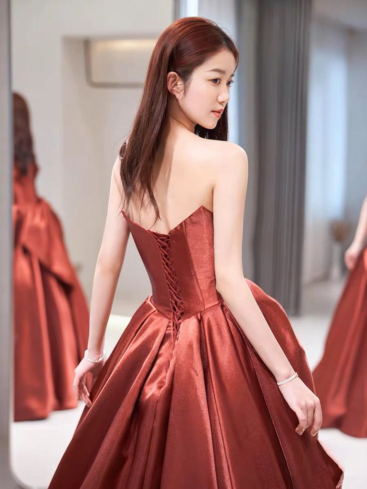 Evening Dress, Chic Party Dress, Strapless Prom Dress,satin Formal Dress,custom Made fg6752 - View 4 | VelvetHem