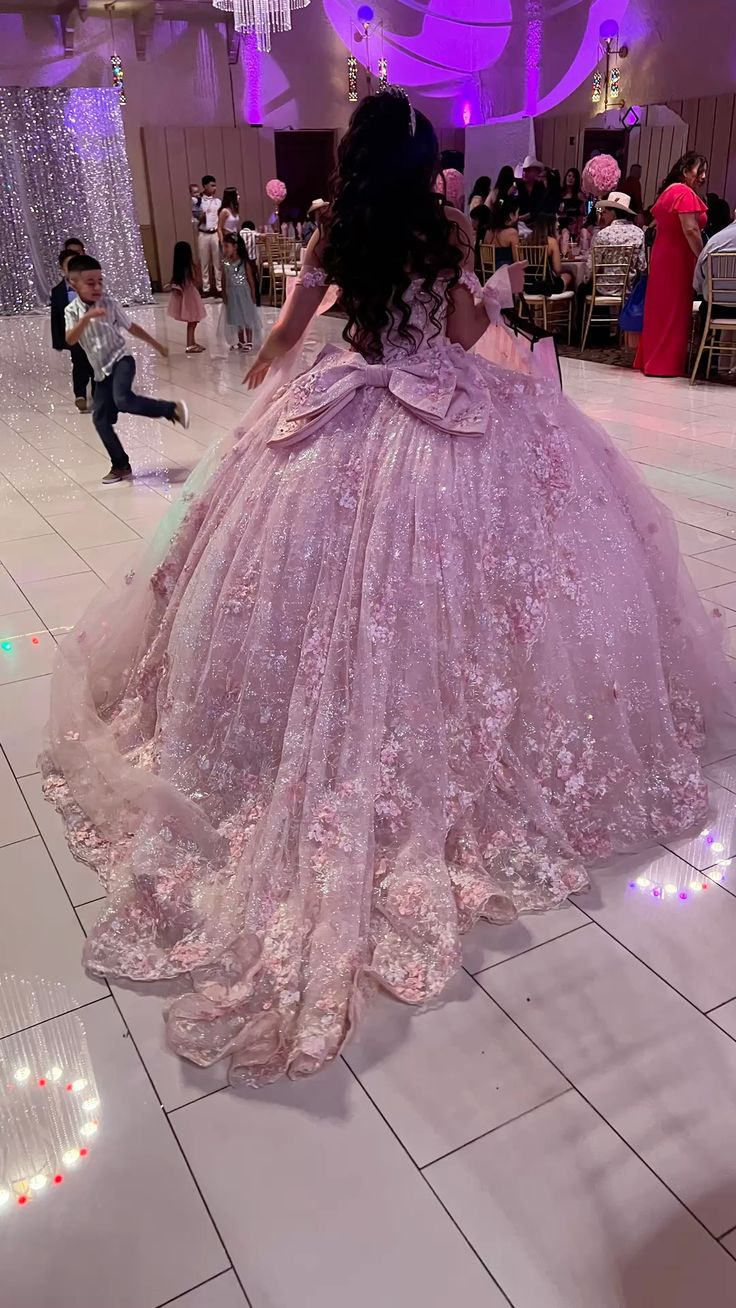 A Line Pink Quinceanera Dress Ball Gown Off Shoulder Sweet 16 Dress fg7362 - View 3 | VelvetHem