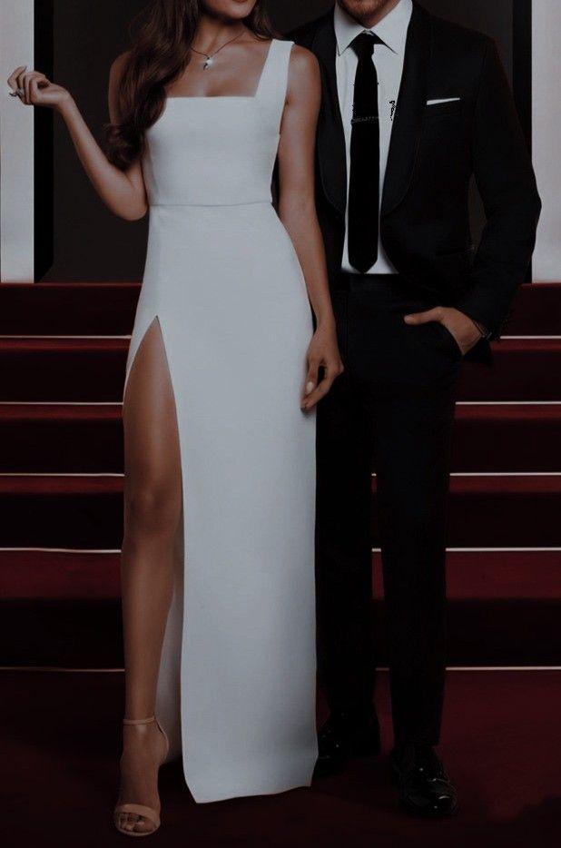 Simple White Prom Dresses Birthday Outfits Evening Gown fg7122 - VelvetHem