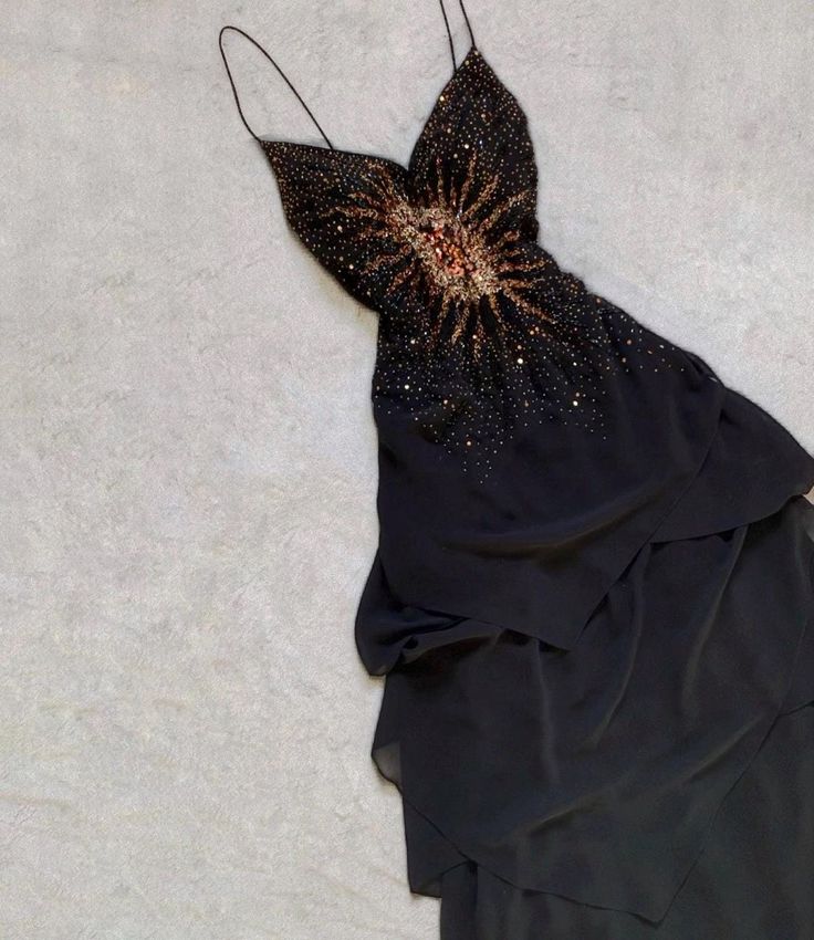 Black Chiffon Long Prom Dress Unique Evening Party Dresses - VelvetHem