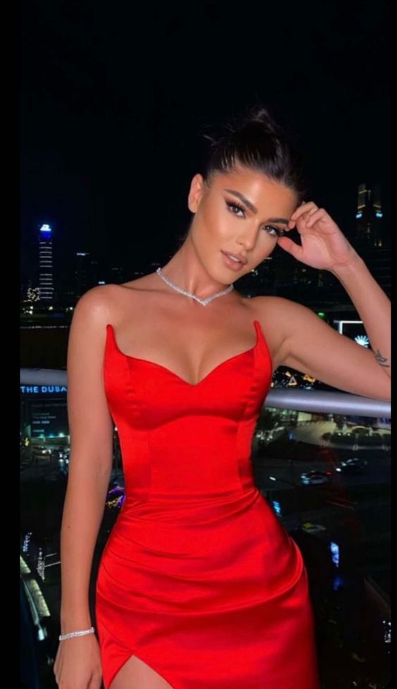 Red strapless sexy party evening dress - VelvetHem