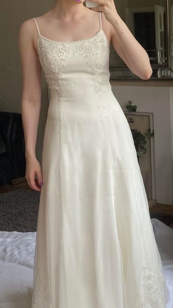 Ivory Straps Long Party Dress Evening Gowns fg6618 - VelvetHem